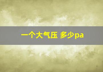 一个大气压 多少pa